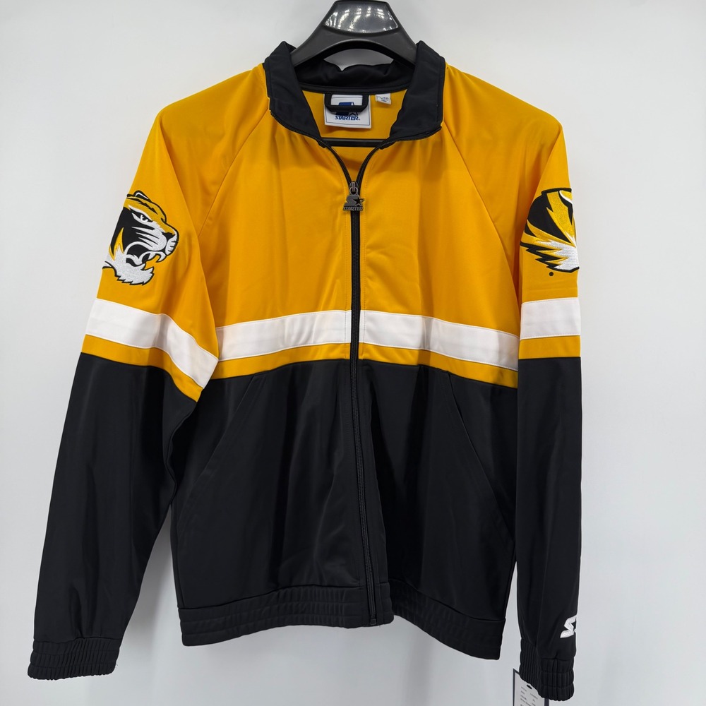Starter Track Jacket Mens XL Gold Mizzou Missouri Tigers NCAA Full Zip LSJ20E25
